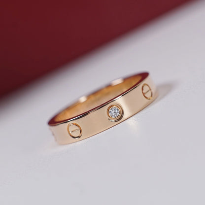 [Blue Tears Jewelry]LOVE 4MM 1 DIAMOND RING