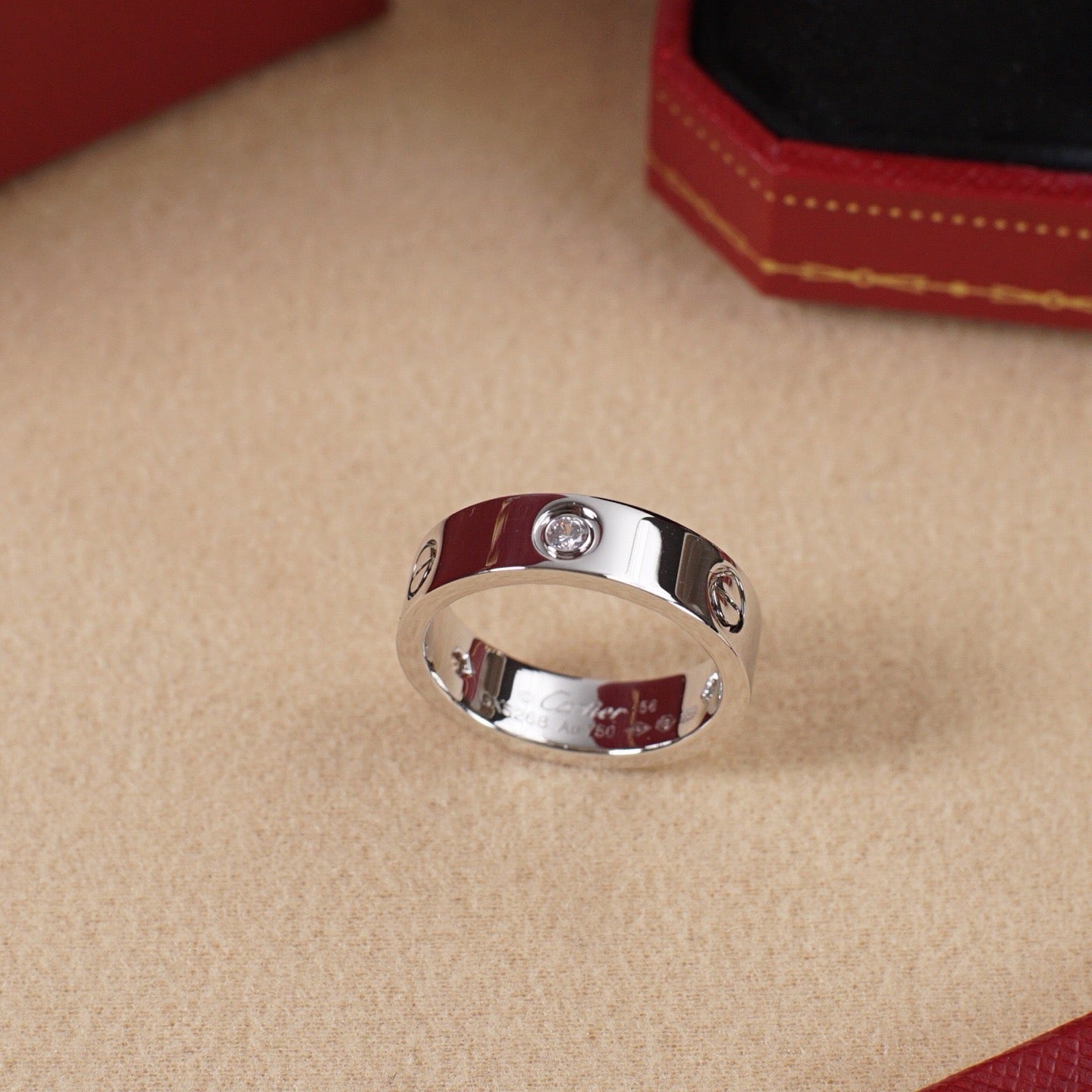 [Blue Tears Jewelry]LOVE 5.5MM 3 DIAMOND RING