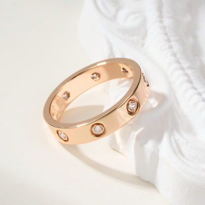 [Blue Tears Jewelry]LOVE 4MM 8 DIAMOND RING