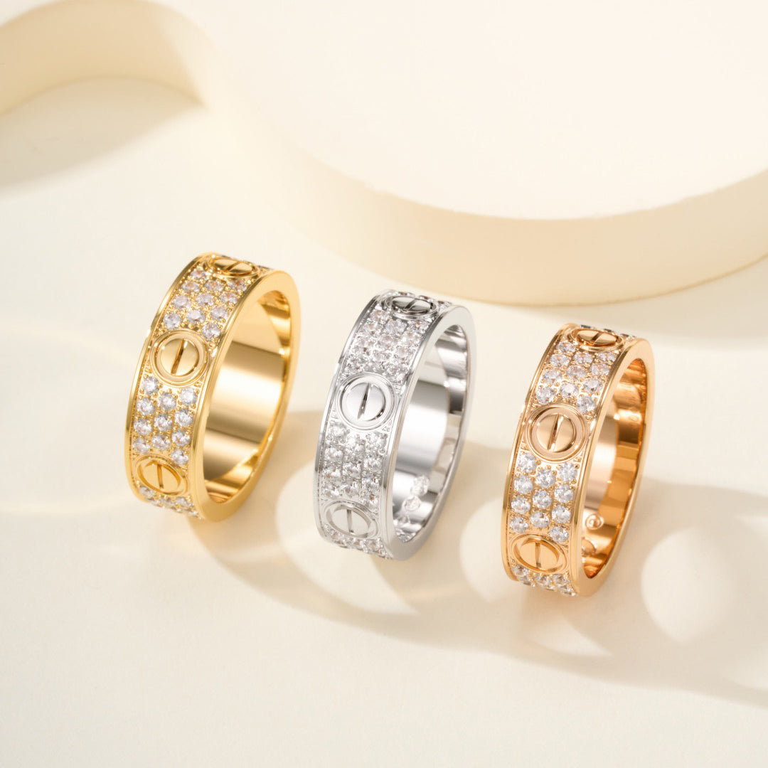 [Blue Tears Jewelry]LOVE RING 5.5MM DIAMONDS PAVED