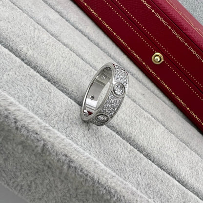 [Blue Tears Jewelry]LOVE 5.5MM FULL-PAVE 6-DIAMOND RING