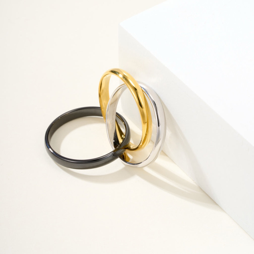 [Blue Tears Jewelry]TRINITY 3.2MM RING BLACK CERAMIC