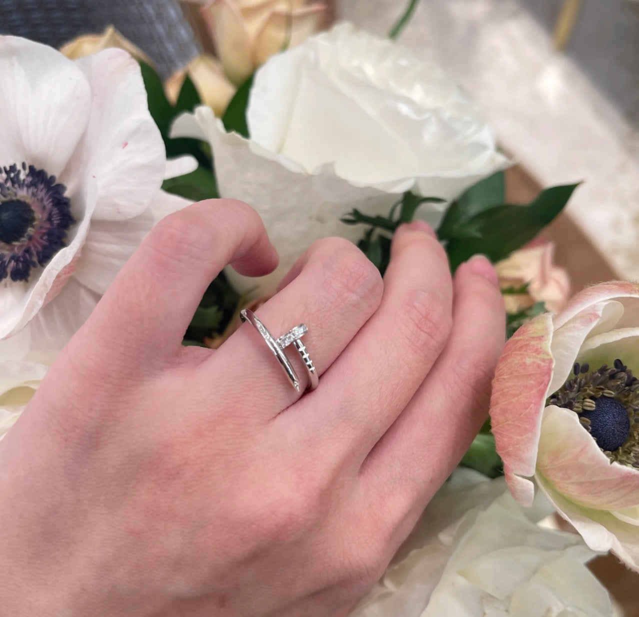 [Blue Tears Jewelry]JUSTE 1.8MM HALF DIAMOND RING