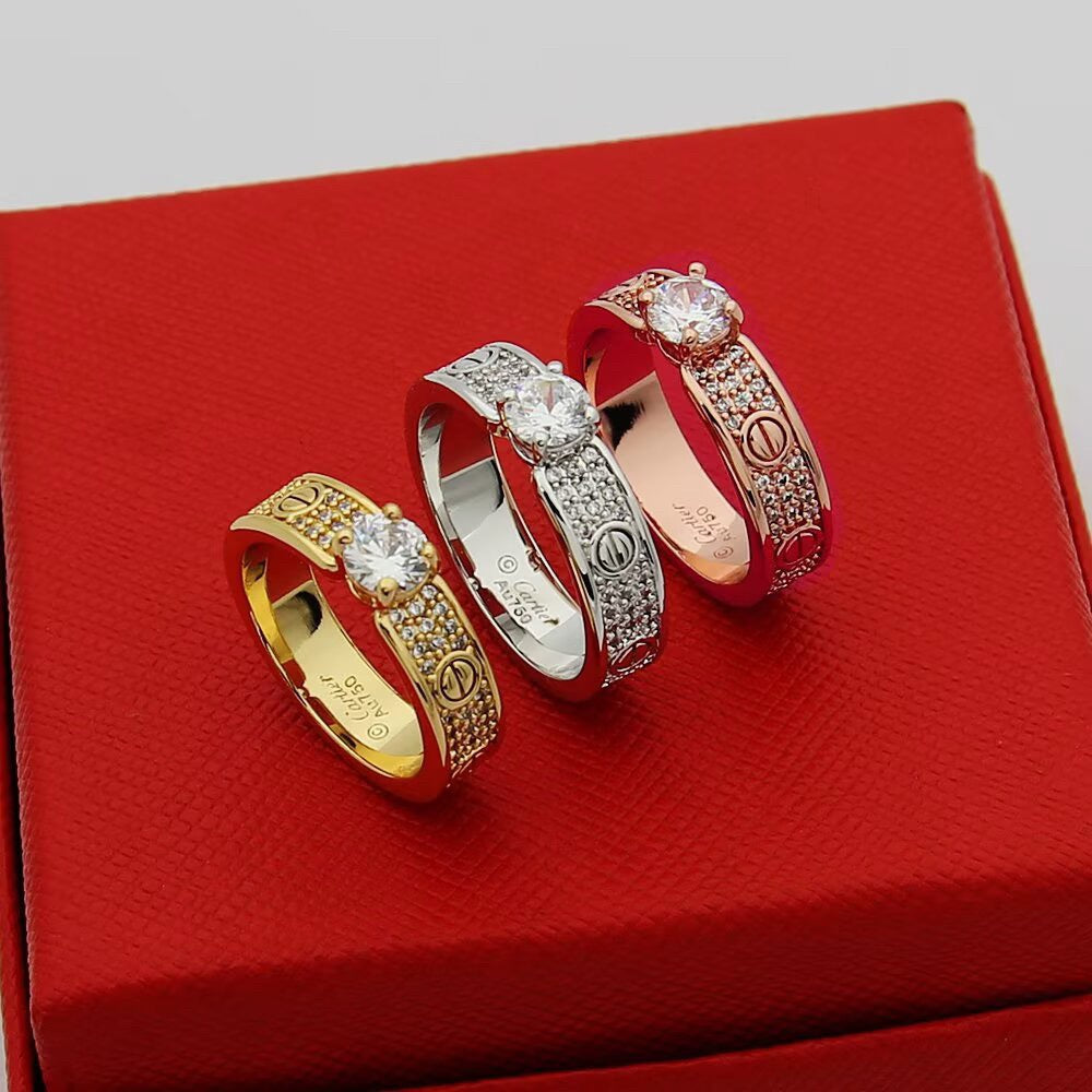 [Blue Tears Jewelry]LOVE RING 3.6MM 1 BIG DIAMOND FULL DIAMOND