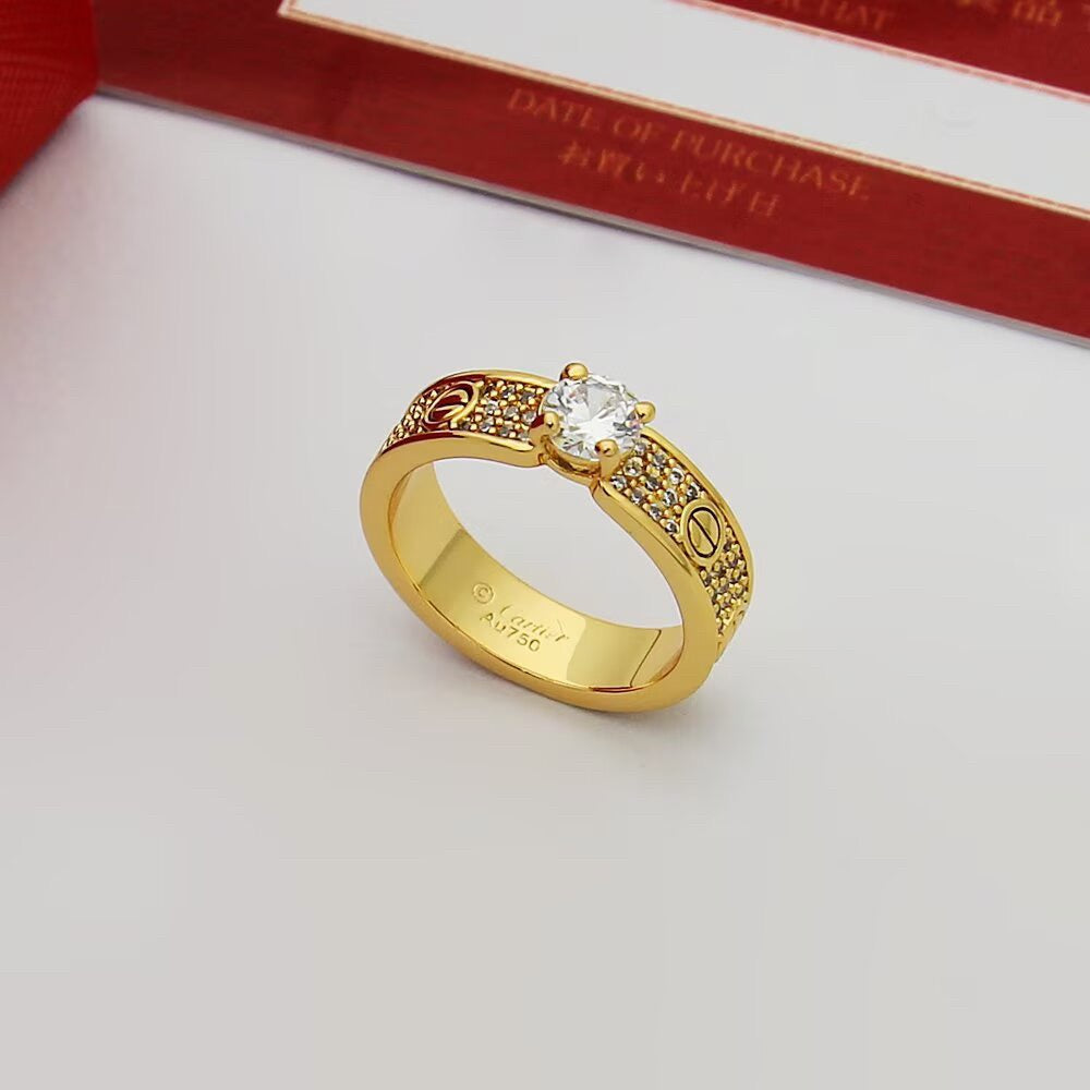 [Blue Tears Jewelry]LOVE RING 3.6MM 1 BIG DIAMOND FULL DIAMOND