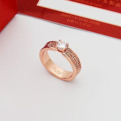 [Blue Tears Jewelry]LOVE RING 3.6MM 1 BIG DIAMOND FULL DIAMOND