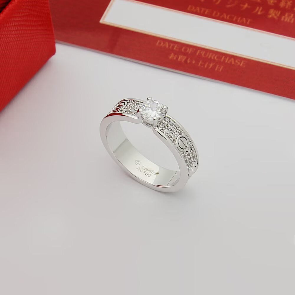 [Blue Tears Jewelry]LOVE RING 3.6MM 1 BIG DIAMOND FULL DIAMOND