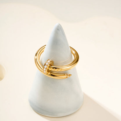[Blue Tears Jewelry]JUSTE RING 2.6MM HALF DIAMOND