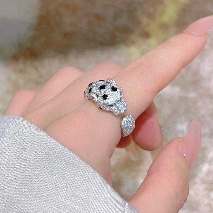 [Blue Tears Jewelry]PANTHERE SPOTTED FULL DIAMOND MEDIUM RING