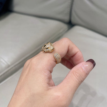 [Blue Tears Jewelry]PANTHERE SPOTTED FULL DIAMOND MEDIUM RING