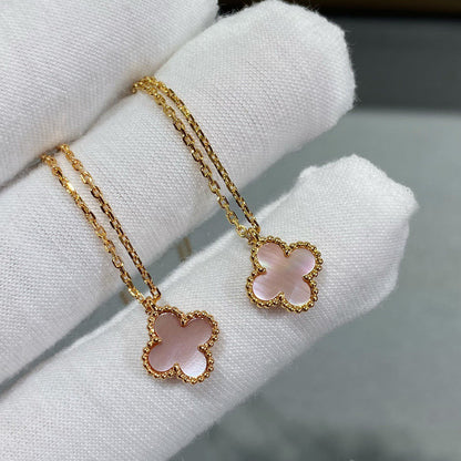 [BLUE TEARS]CLOVER 15MM PINK MOTHER-OF-PEARL SINGLE FLOWER NECKLACE