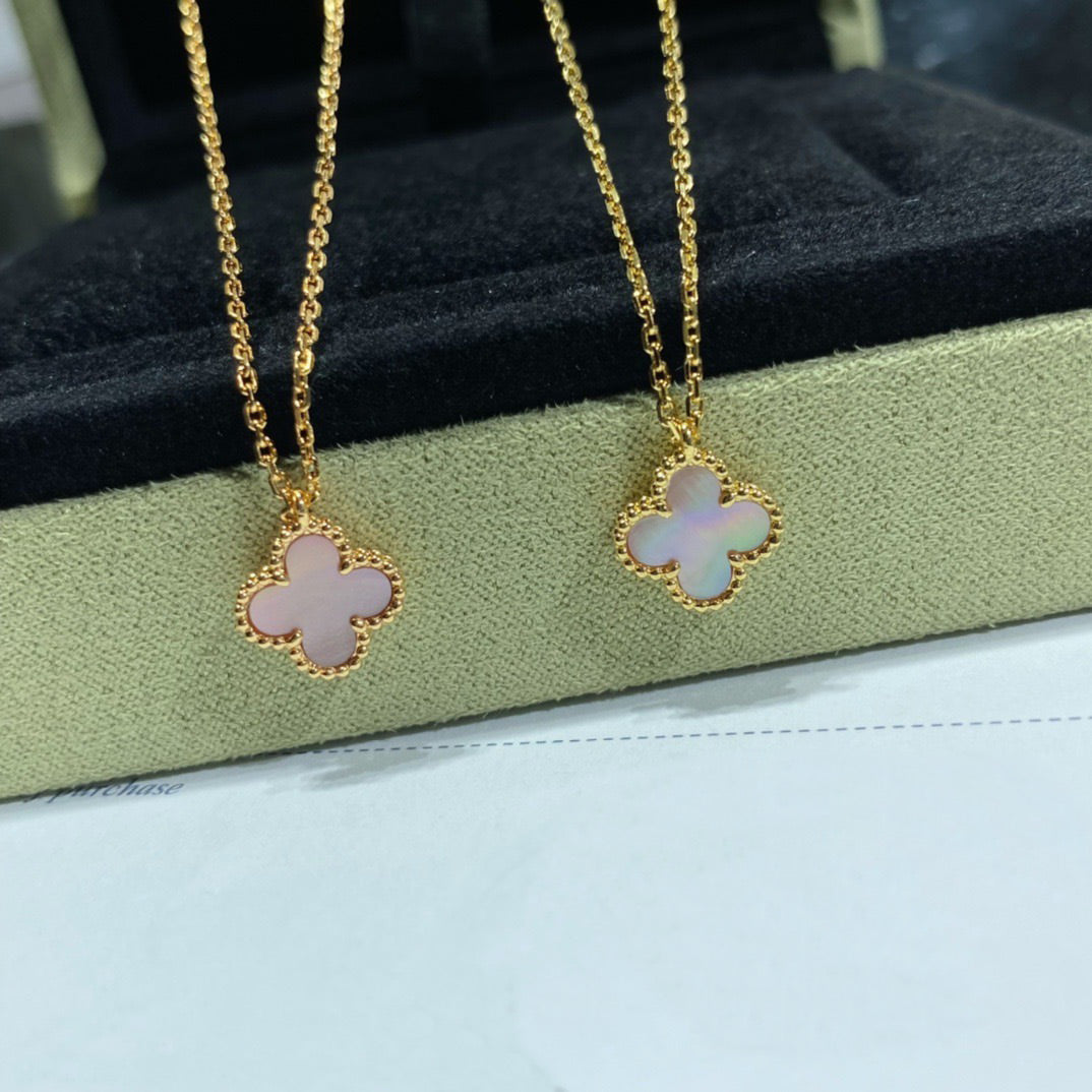 [BLUE TEARS]CLOVER 15MM PINK MOTHER-OF-PEARL SINGLE FLOWER NECKLACE