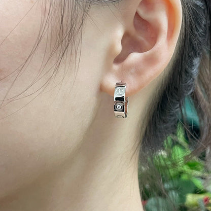[Blue Tears Jewelry]LOVE EARRINGS 5.7MM 2 DIAMONDS