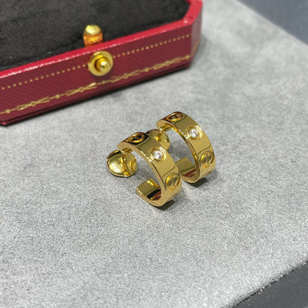 [Blue Tears Jewelry]LOVE EARRINGS 5.7MM 2 DIAMONDS