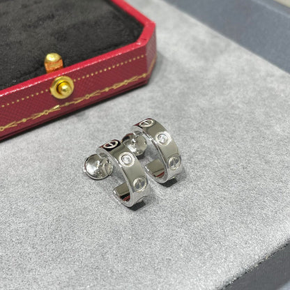 [Blue Tears Jewelry]LOVE EARRINGS 5.7MM 2 DIAMONDS