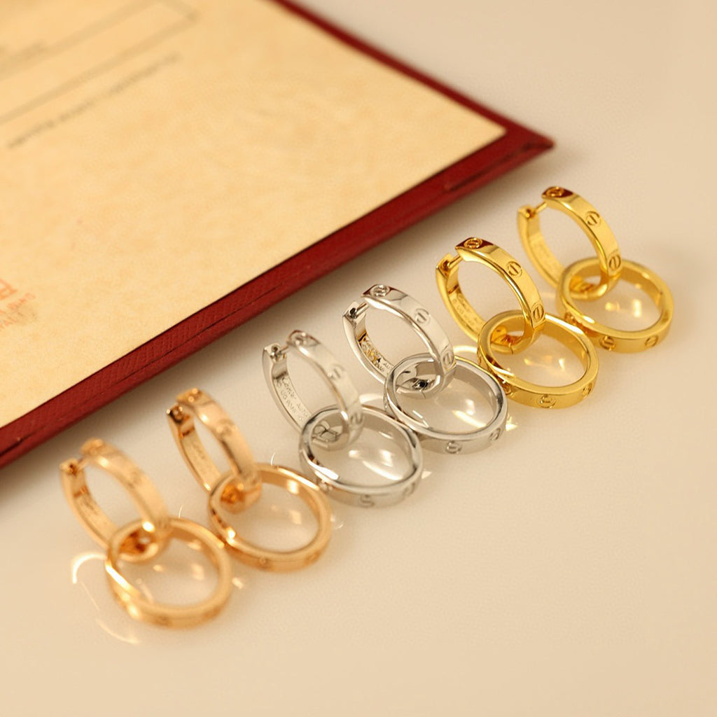 [Blue Tears Jewelry]LOVE 3.3MM DANGLE EARRINGS