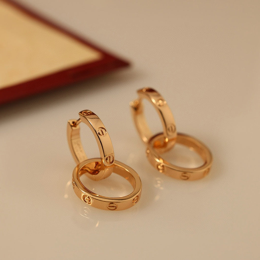 [Blue Tears Jewelry]LOVE 3.3MM DANGLE EARRINGS