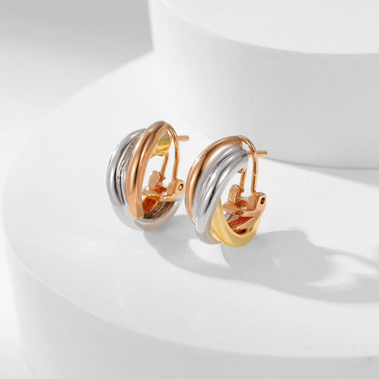 [Blue Tears Jewelry]TRINITY ON DIAMOND CLASSIC EARRINGS