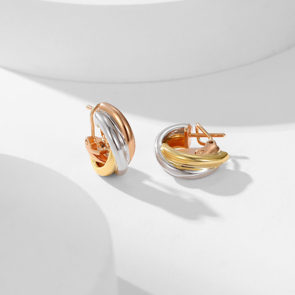 [Blue Tears Jewelry]TRINITY ON DIAMOND CLASSIC EARRINGS