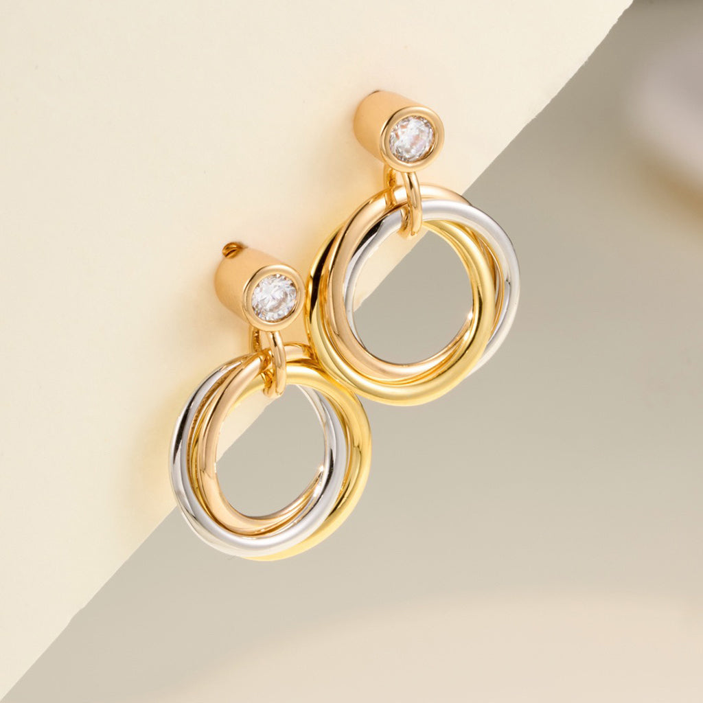 [Blue Tears Jewelry]TRINITY ON DIAMOND  EARRINGS