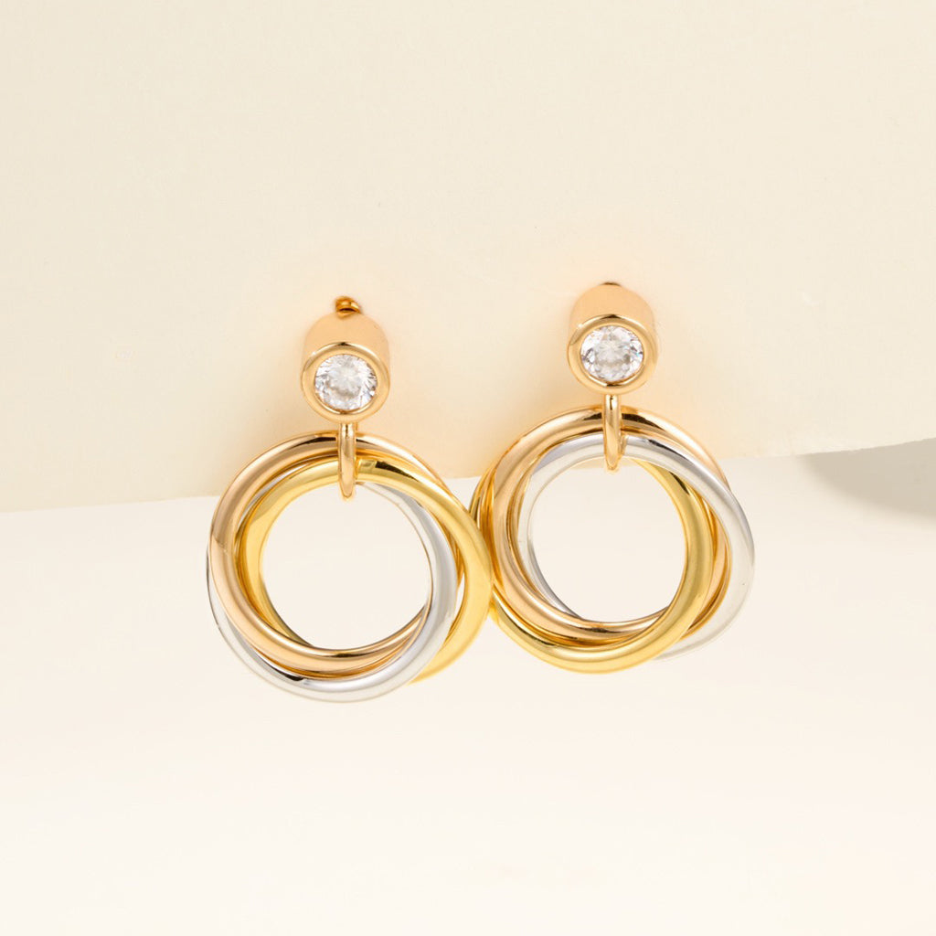 [Blue Tears Jewelry]TRINITY ON DIAMOND  EARRINGS