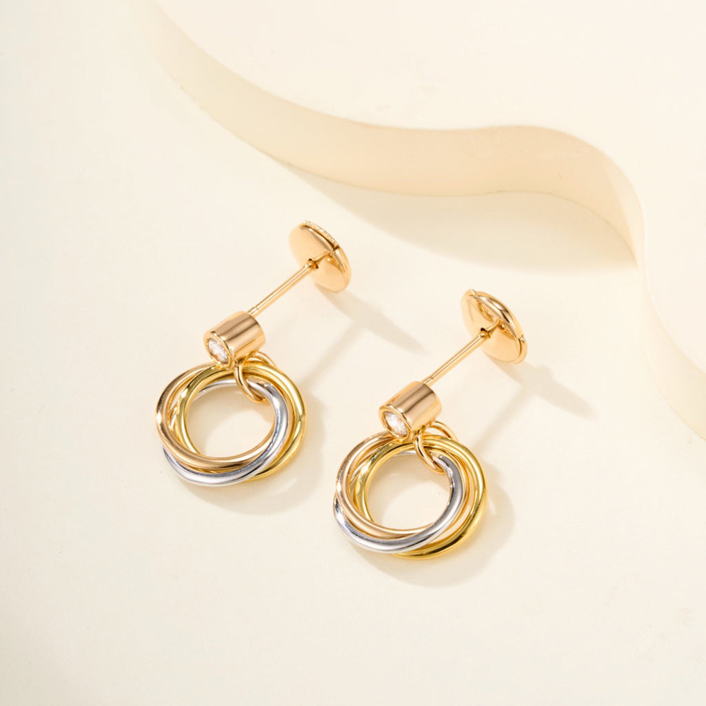 [Blue Tears Jewelry]TRINITY ON DIAMOND  EARRINGS