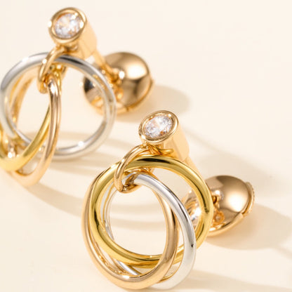 [Blue Tears Jewelry]TRINITY ON DIAMOND  EARRINGS