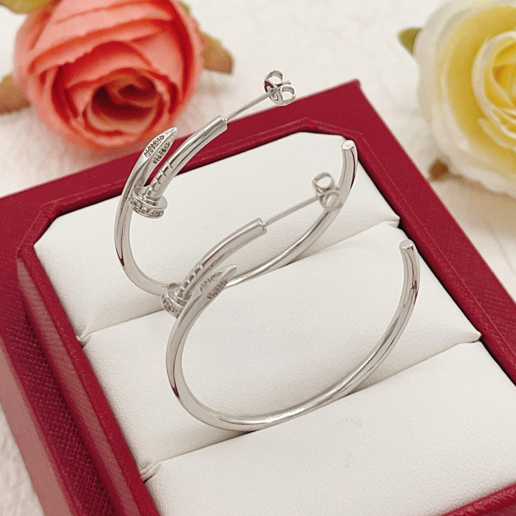 [Blue Tears Jewelry]JUSTE HALF DIAMOND LARGE EARRINGS
