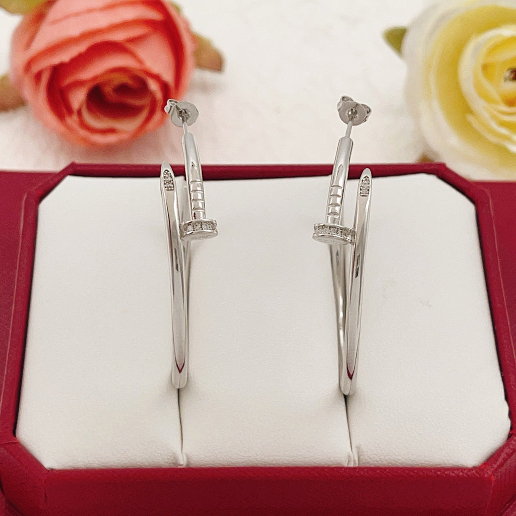 [Blue Tears Jewelry]JUSTE HALF DIAMOND LARGE EARRINGS