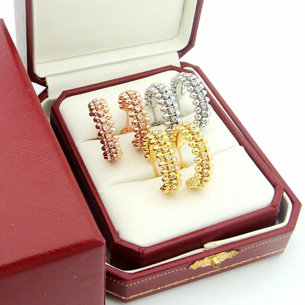 [Blue Tears Jewelry]CLASH FULL DIAMOND MEDIUM EARRINGS