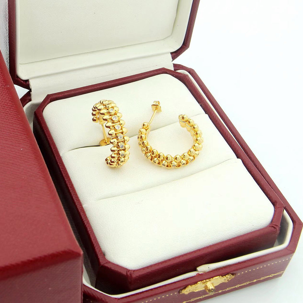 [Blue Tears Jewelry]CLASH FULL DIAMOND MEDIUM EARRINGS