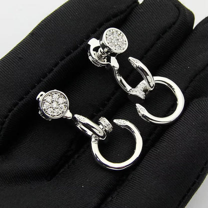 [Blue Tears Jewelry]JUSTE HALF DIAMOND DOUBLE EARRINGS