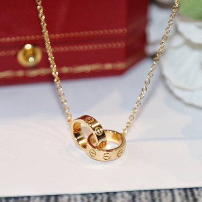 [Blue Tears Jewelry]LOVE DOUBLE RING NECKLACE