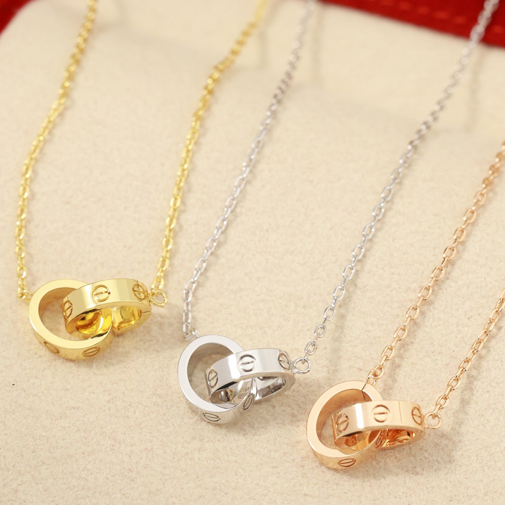 [Blue Tears Jewelry]LOVE DOUBLE RING NECKLACE