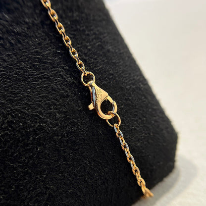 [Blue Tears Jewelry]LOVE DOUBLE RING HALF DIAMOND NECKLACE