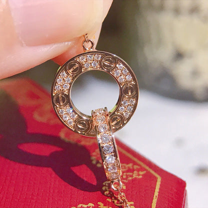 [Blue Tears Jewelry]LOVE  FULL DIAMOND PENDANT NECKLACE