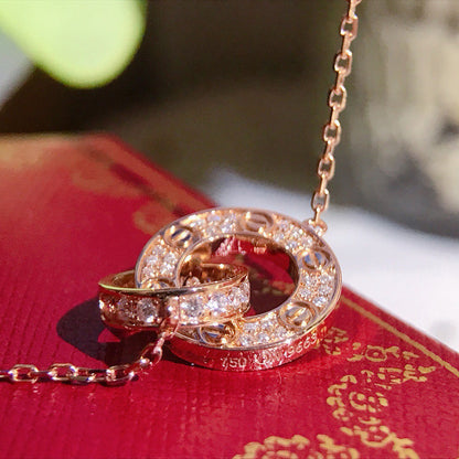 [Blue Tears Jewelry]LOVE  FULL DIAMOND PENDANT NECKLACE