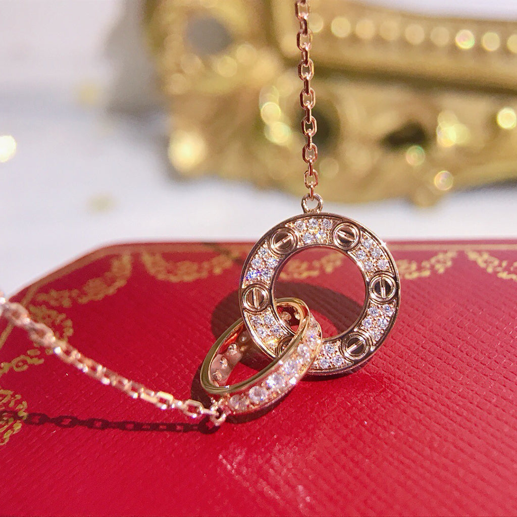 [Blue Tears Jewelry]LOVE  FULL DIAMOND PENDANT NECKLACE