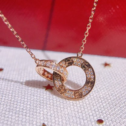 [Blue Tears Jewelry]LOVE  FULL DIAMOND PENDANT NECKLACE