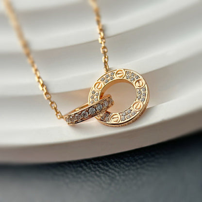 [Blue Tears Jewelry]LOVE  FULL DIAMOND PENDANT NECKLACE