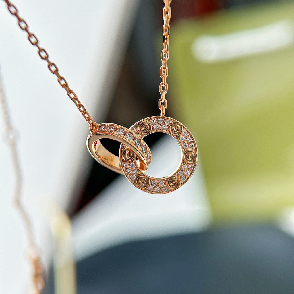 [Blue Tears Jewelry]LOVE  FULL DIAMOND PENDANT NECKLACE