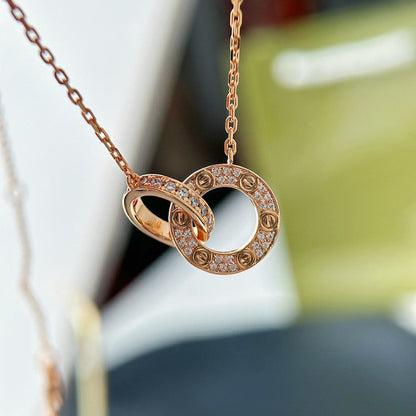 [Blue Tears Jewelry]LOVE  FULL DIAMOND PENDANT NECKLACE