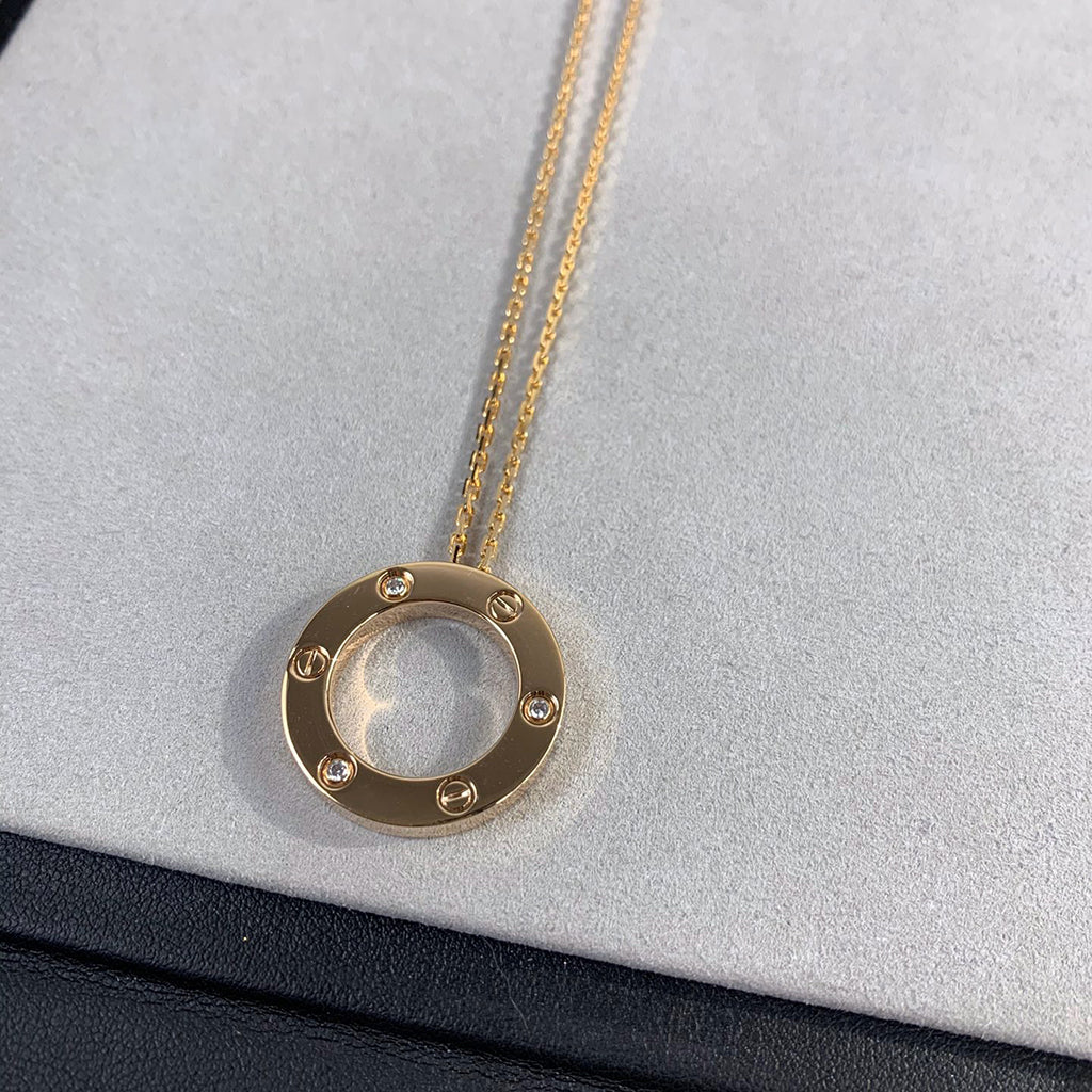 [Blue Tears Jewelry]LOVE NECKLACE 16MM 3 DIAMONDS