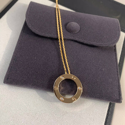 [Blue Tears Jewelry]LOVE NECKLACE 16MM 3 DIAMONDS