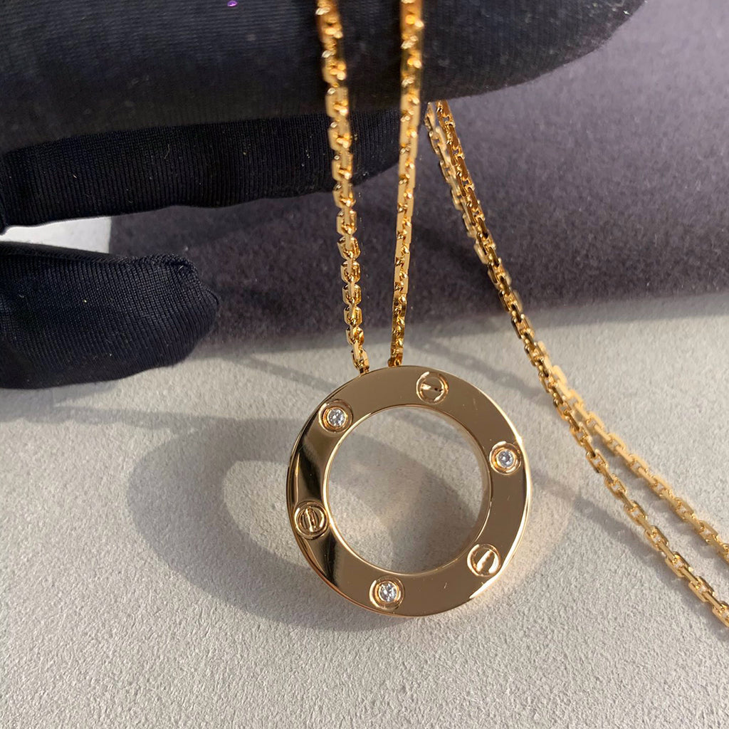 [Blue Tears Jewelry]LOVE NECKLACE 16MM 3 DIAMONDS
