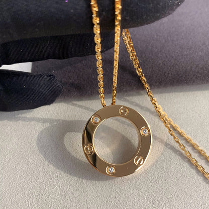 [Blue Tears Jewelry]LOVE NECKLACE 16MM 3 DIAMONDS