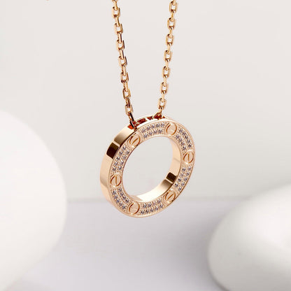 [Blue Tears Jewelry]LOVE NECKLACE 16MM  FULL DIAMOND