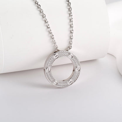 [Blue Tears Jewelry]LOVE NECKLACE 16MM  FULL DIAMOND