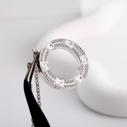 [Blue Tears Jewelry]LOVE NECKLACE 16MM  FULL DIAMOND