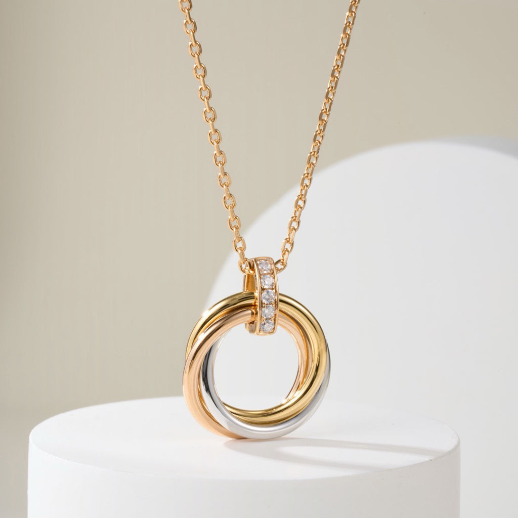 [Blue Tears Jewelry]TRINITY MEDIUM  DIAMONDS NECKLACE